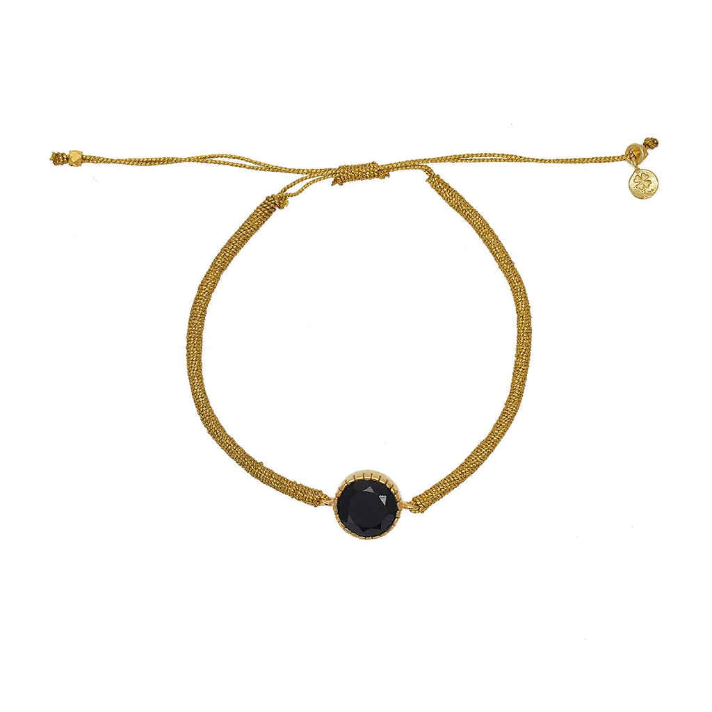 Bracelet tressé bleu jean et labradorite - DORÉ & ONYX NOIRE