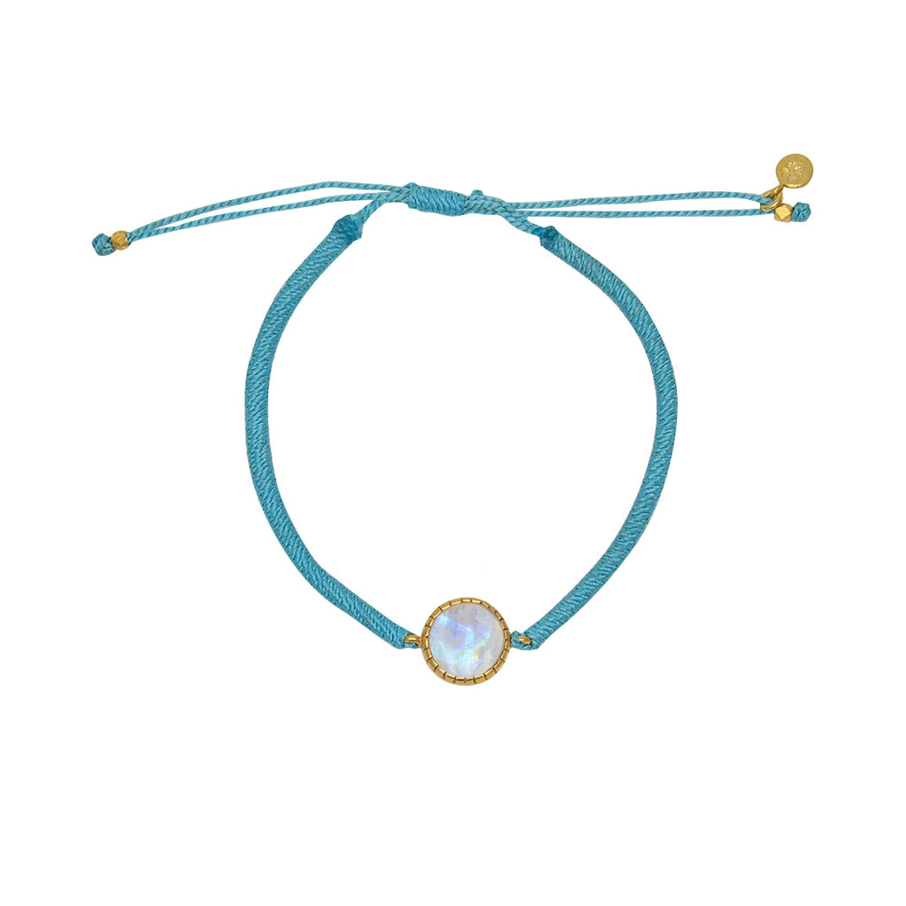 Bracelet tressé bleu jean et labradorite - TURQUOISE &