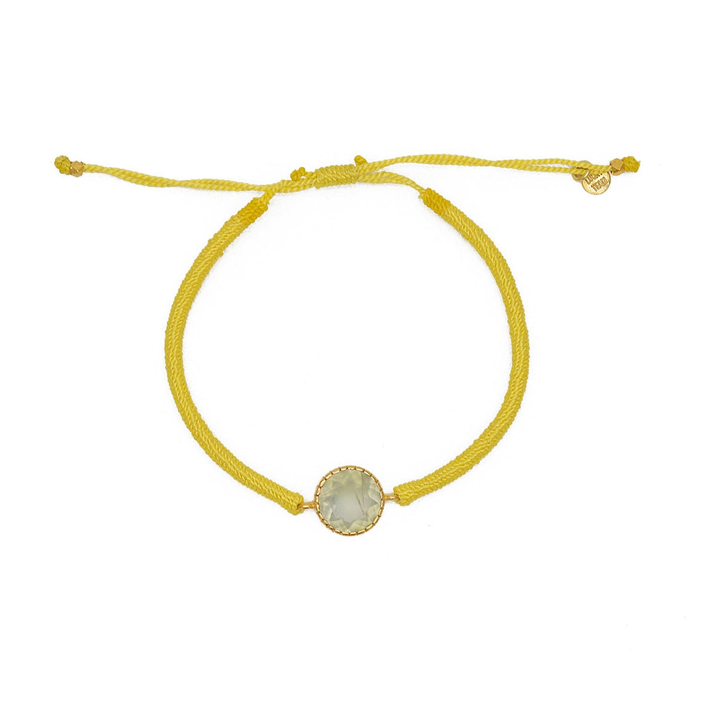 Bracelet tressé bleu jean et labradorite - JAUNE & PREHNITE