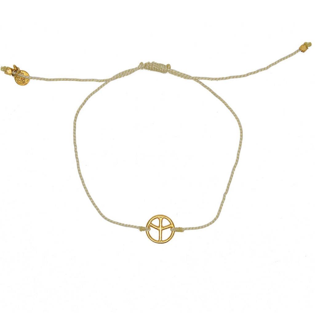 Bracelet tressé peace doré - BEIGE