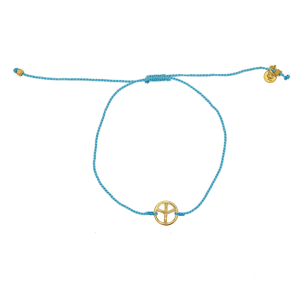Bracelet tressé peace doré - TURQUOISE