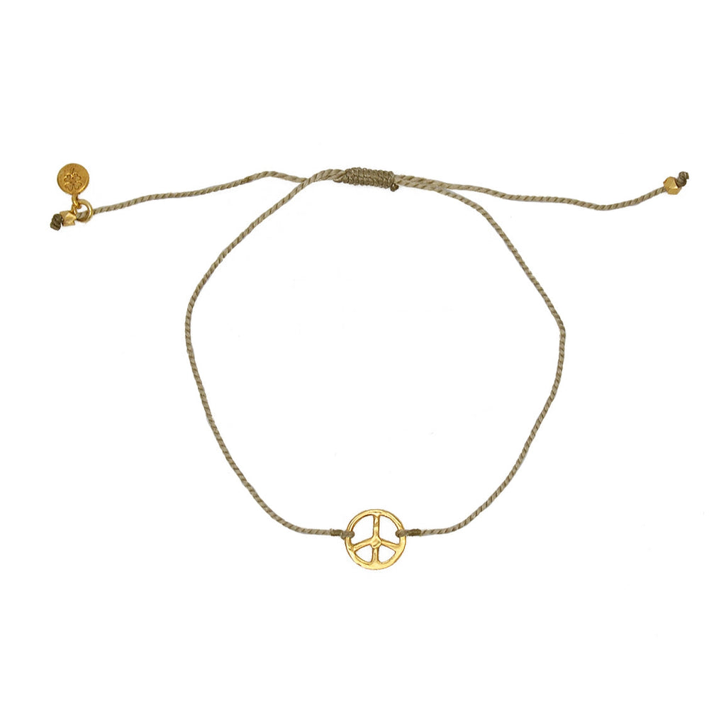 Bracelet tressé peace doré - KAKI