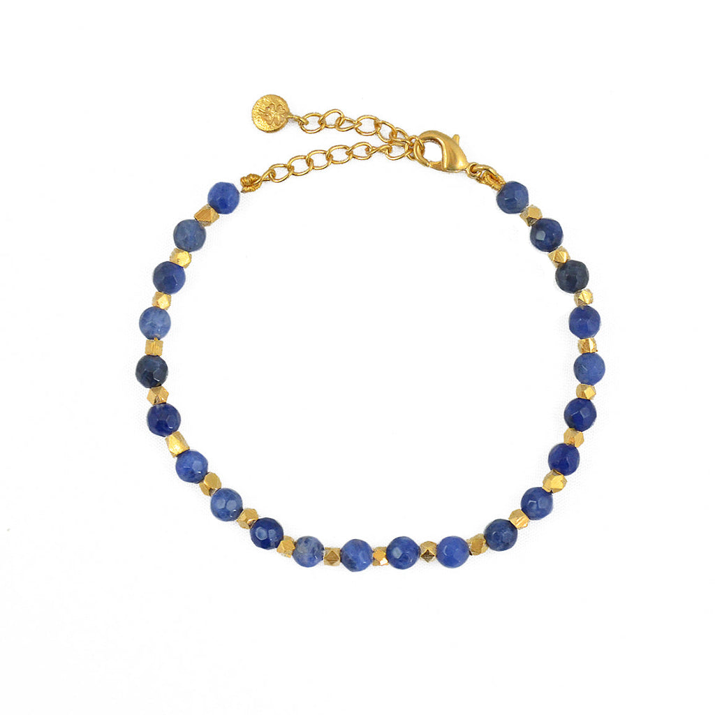Bracelet perles dorées et pierres facettées - LAPIS