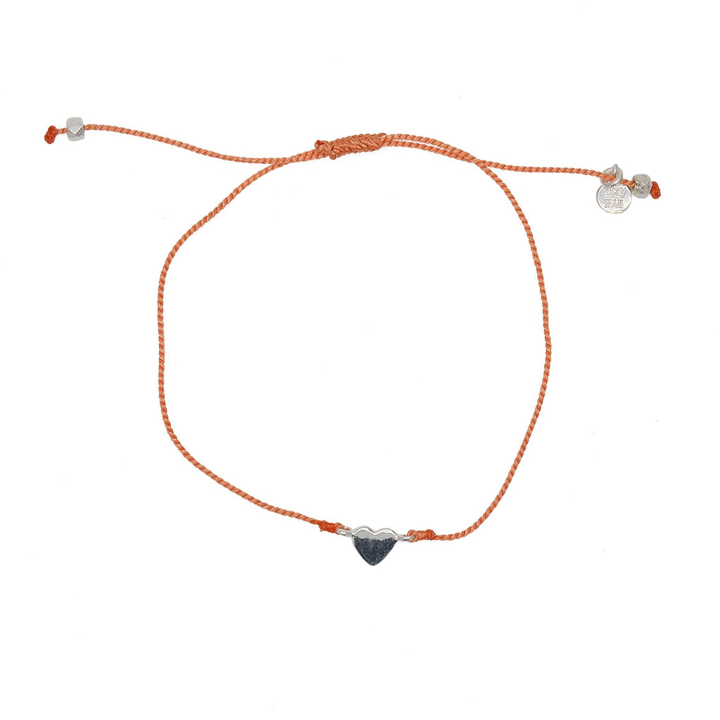 Bracelet fil fin coloré et coeur argent 925