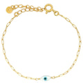 Bracelet doré maille rectangle petit oeil en nacre