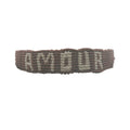 Bracelet brésilien doré fil tissé marron et crème "amour"