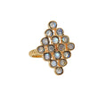 Bague dorée losange et pierre