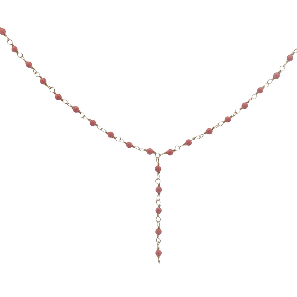 Collier doré base chapelet chaine rosary corail 46 cm