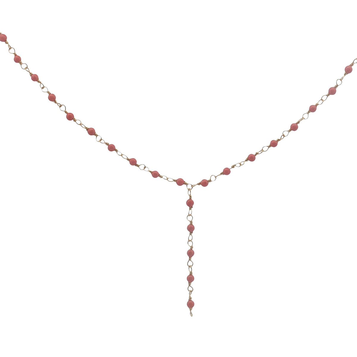 Collier doré base chapelet chaine rosary corail 46 cm