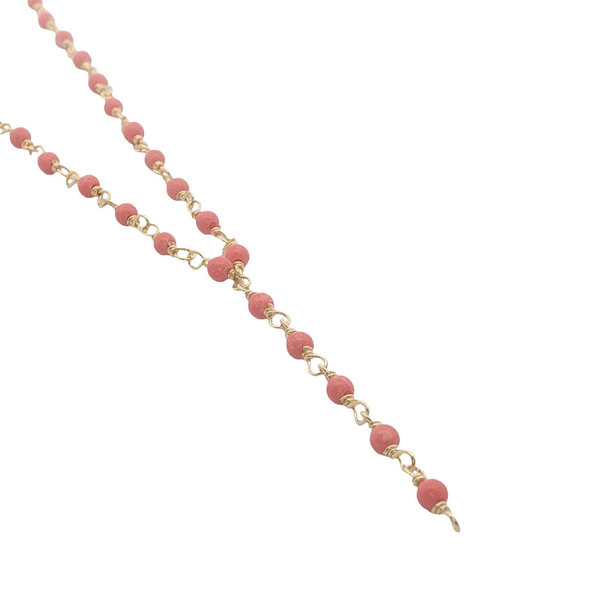 Collier doré base chapelet chaine rosary corail 46 cm