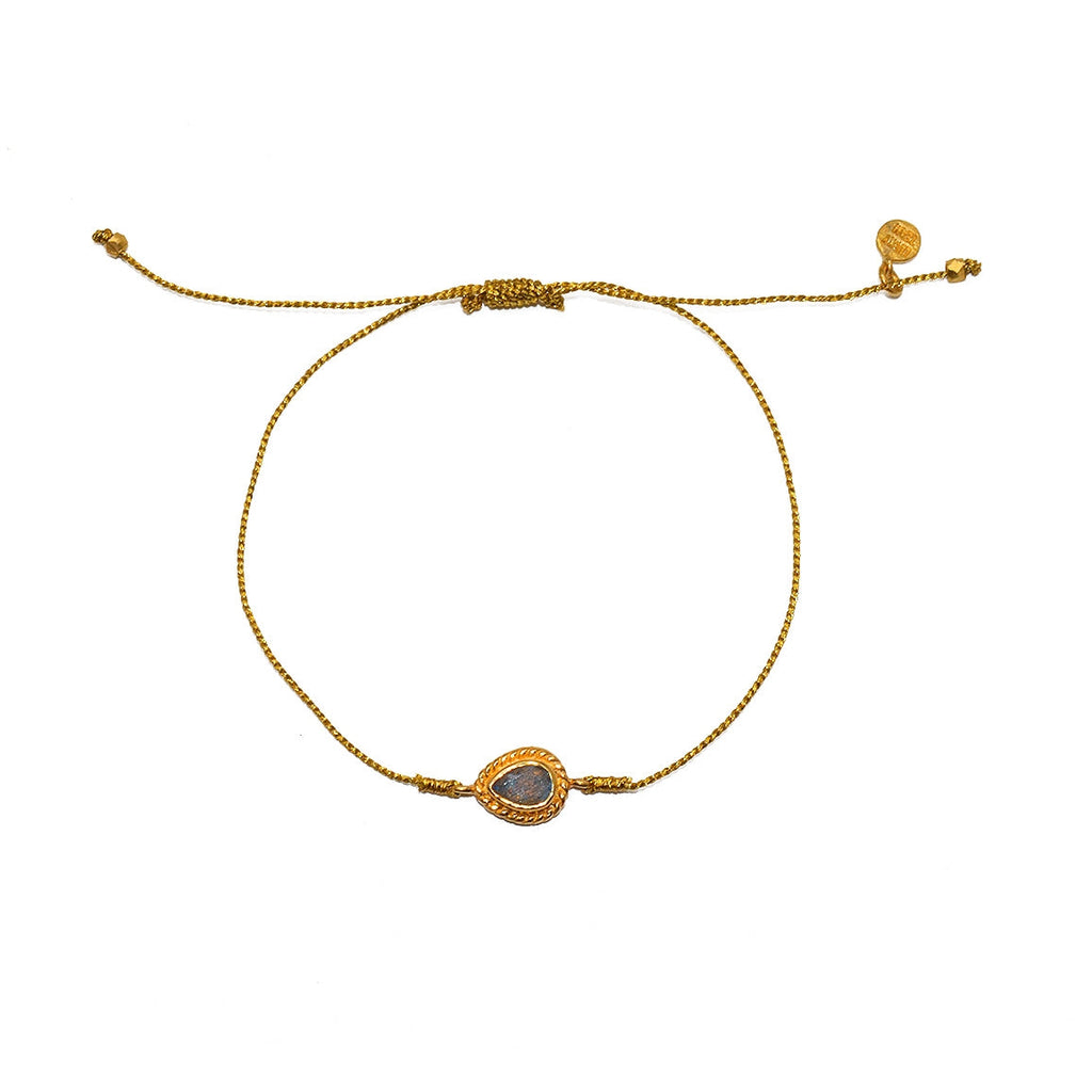 Bracelet tressé et goutte pierre