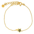 Bracelet doré étoile filante avec zircons noirs