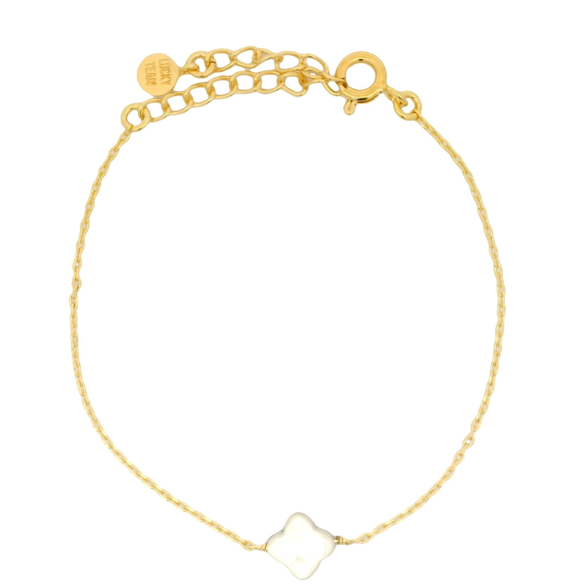 Bracelet doré petit trèfle en nacre