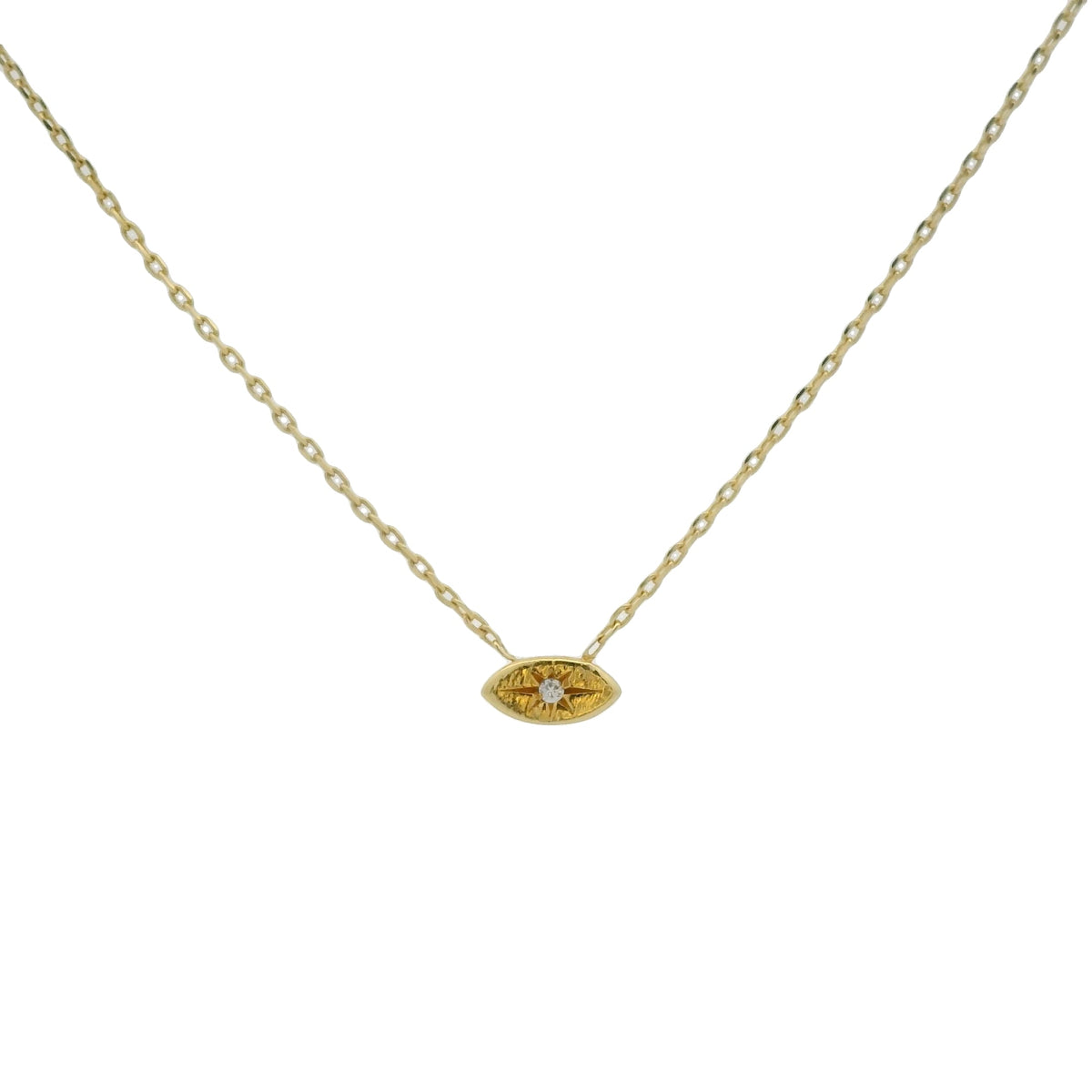 Collier doré petit oeil avec un zircon 42 cm