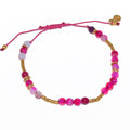 Bracelet perles agathe rose