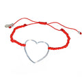 Bracelet cordon et coeur argent 925 - ROUGE