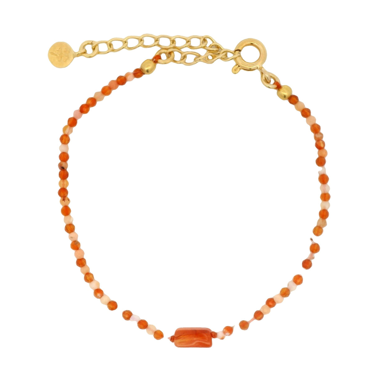 Bracelet doré duo de Cornaline et Opale de feu