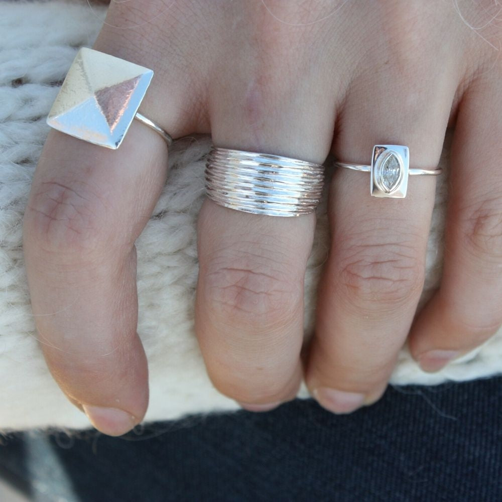 Bague huit rangs en argent 925 - Bagues