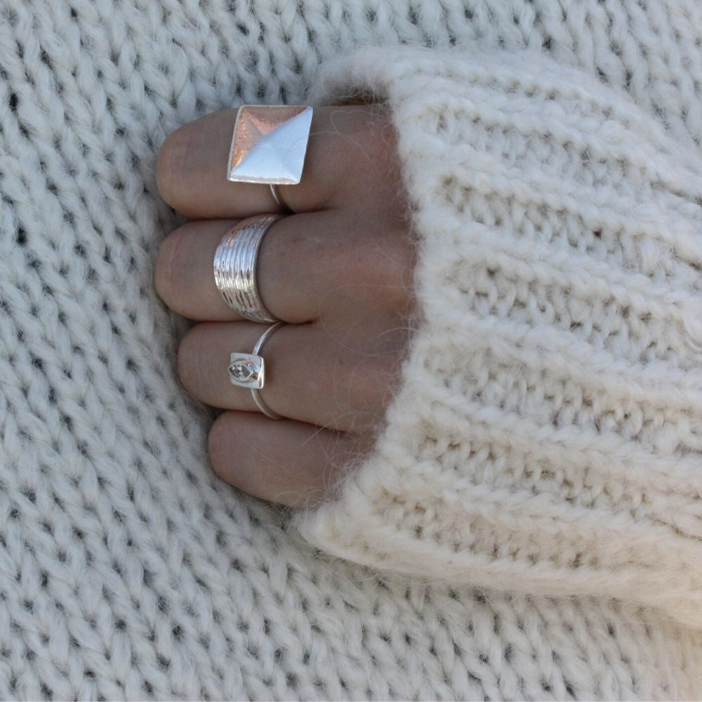 Bague huit rangs en argent 925 - Bagues