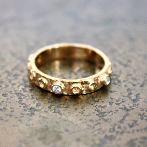 Bague dorée et onyx noire - 50 / ZIRCON BLANC
