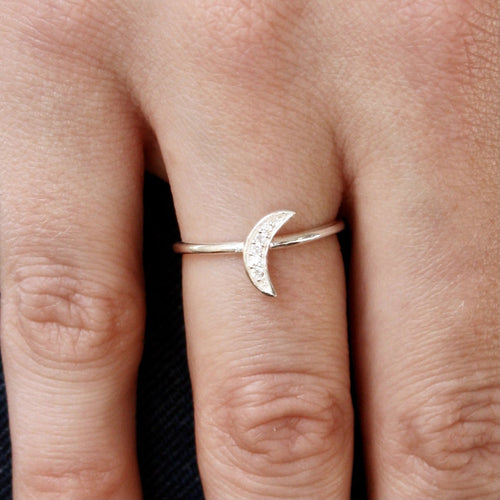 Bague demi-lune en argent 925 - Bagues