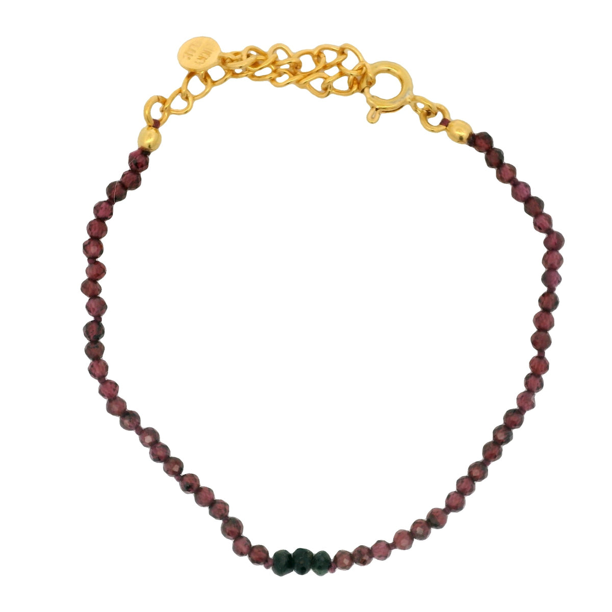 Bracelet doré en Grenat facettée