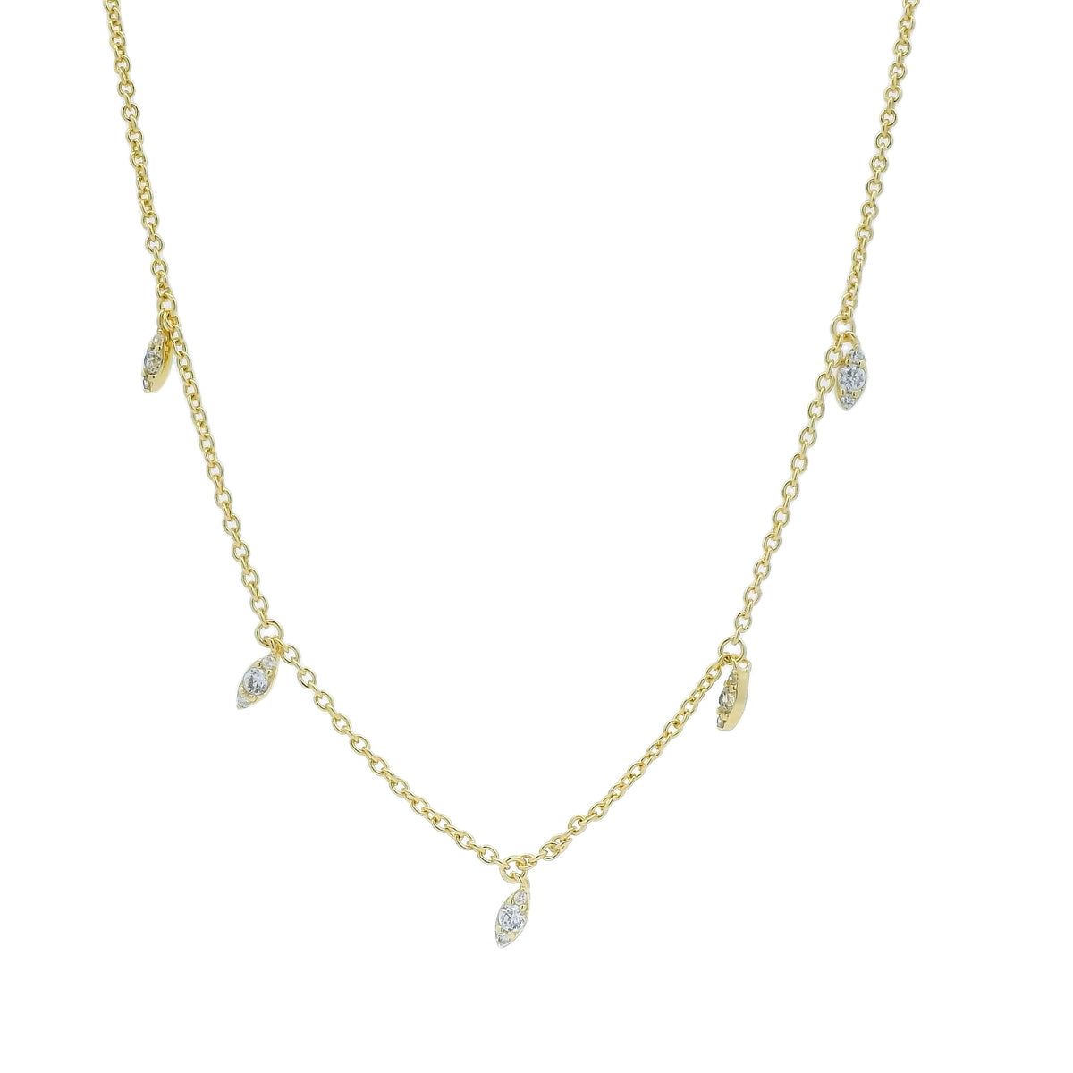 Collier doré avec pampilles en zircons 45 cm