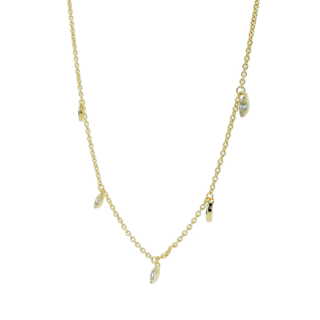 Collier doré avec pampilles en zircons 45 cm