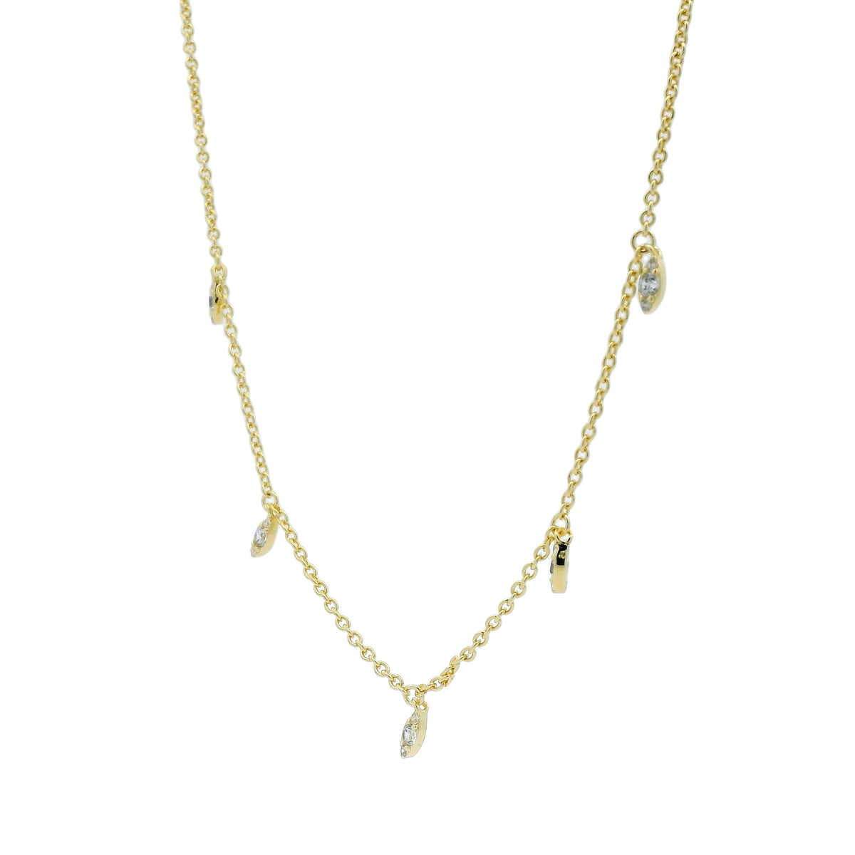Collier doré avec pampilles en zircons 45 cm