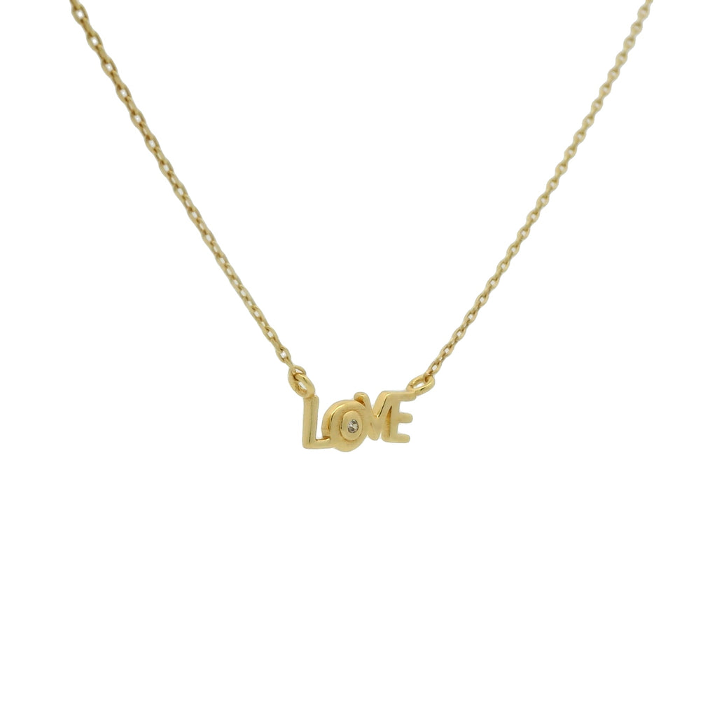 Collier doré LOVE zircon blanc 41 cm