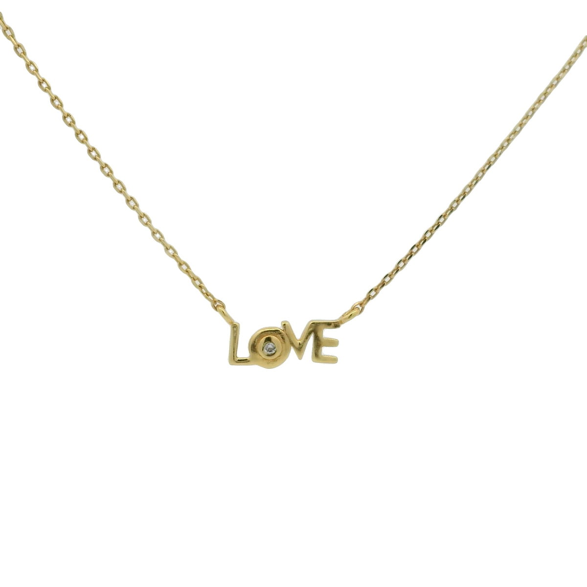 Collier doré LOVE zircon blanc 41 cm
