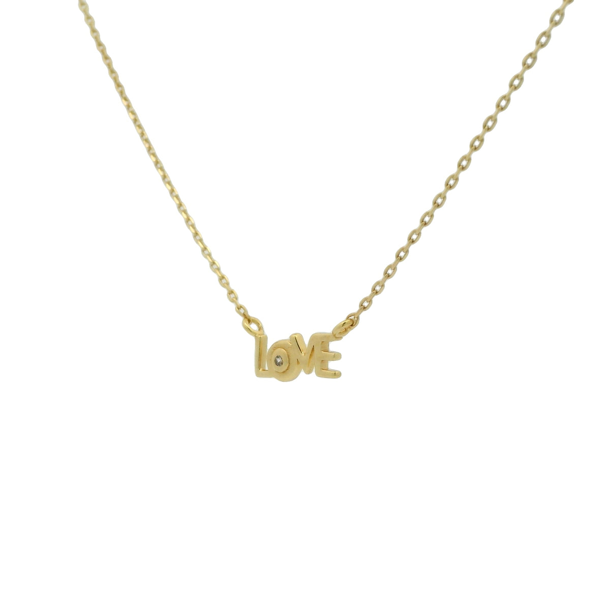Collier doré LOVE zircon blanc 41 cm