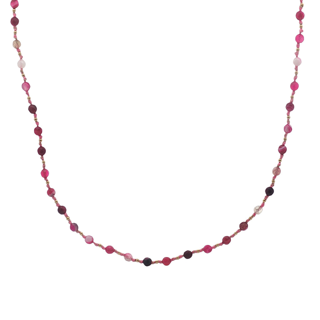 Collier doré mix perles roses et dorées 42 cm