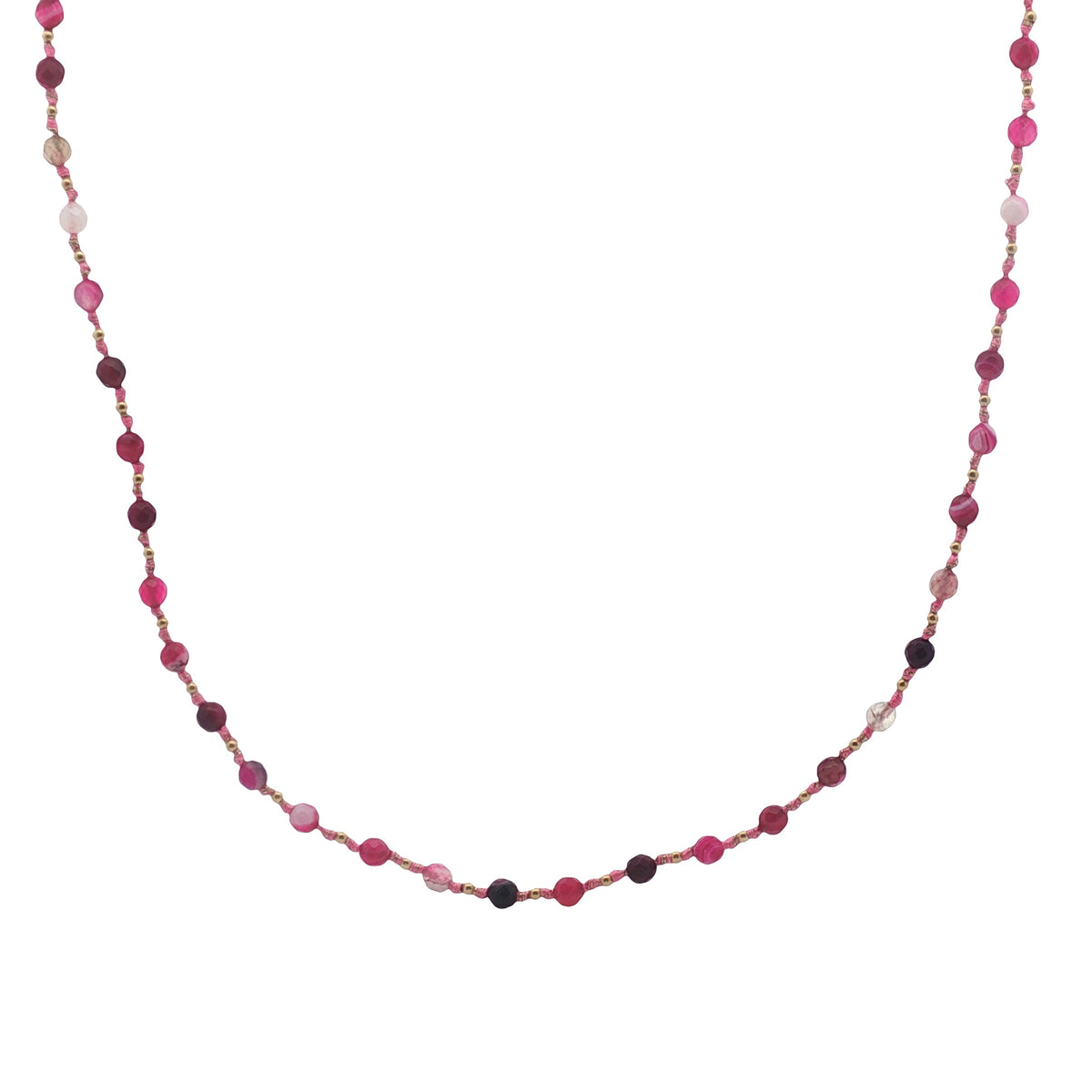 Collier doré mix perles roses et dorées 42 cm