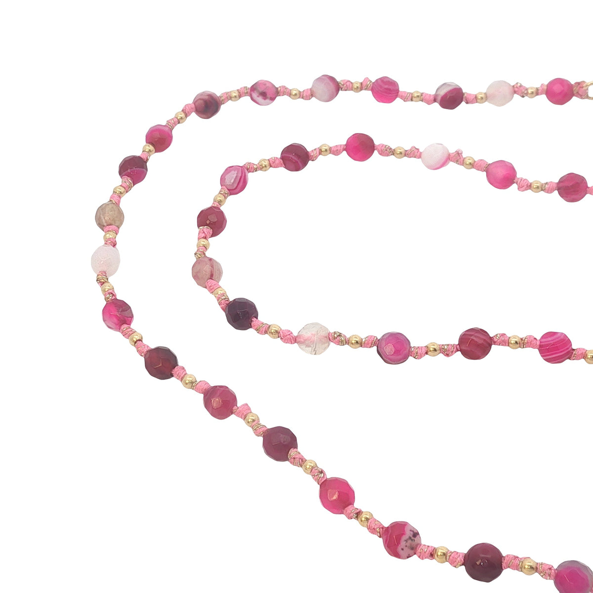 Collier doré mix perles roses et dorées 42 cm