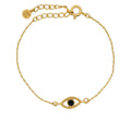 Bracelet doré oeil ovale ajouré texturé en onyx noire