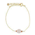 Bracelet doré quartz rose et pierre de lune