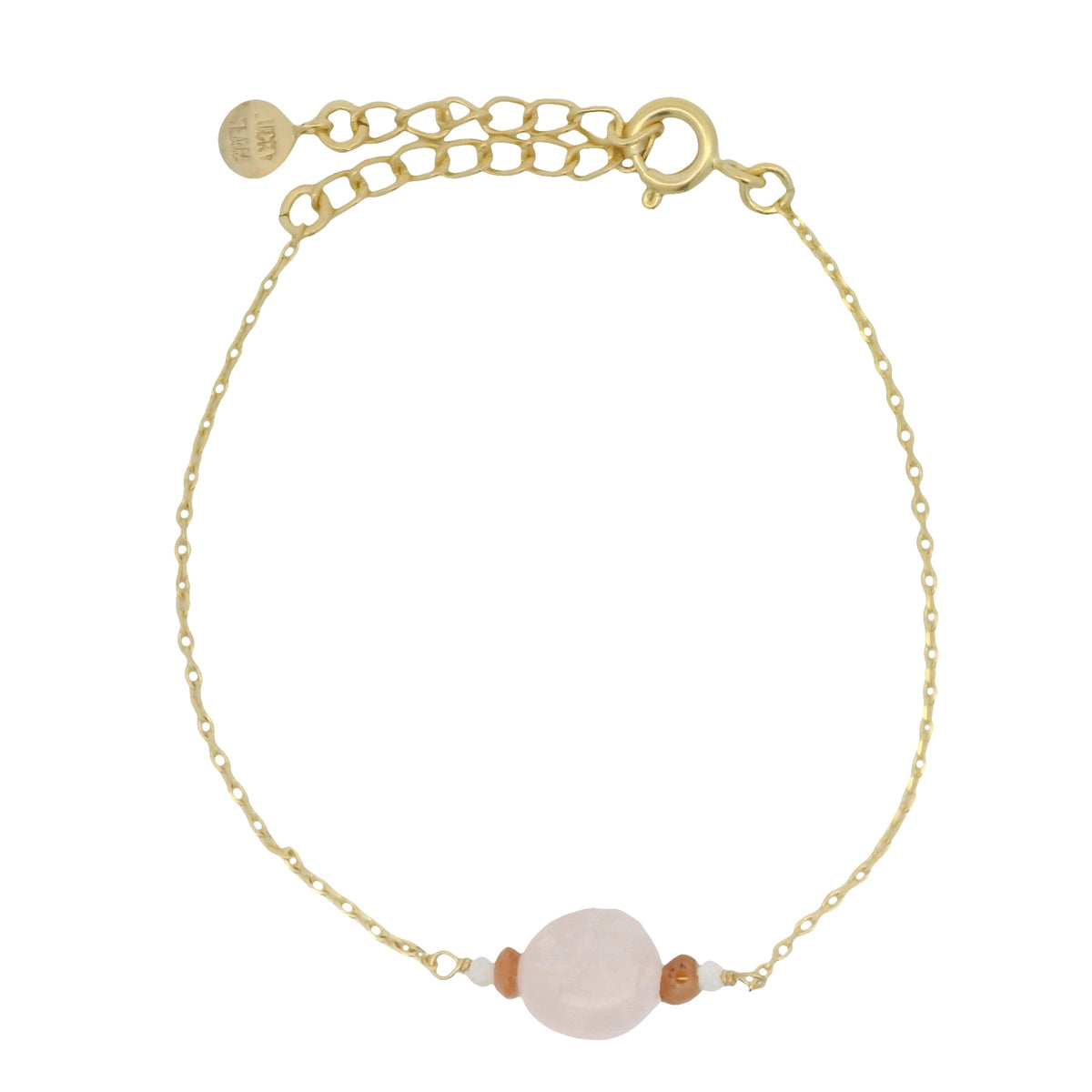 Bracelet doré quartz rose et pierre de lune