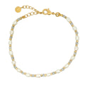 Bracelet doré avec perles de culture et labradorite