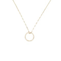 Collier doré anneau avec zircons 42 cm