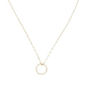 Collier doré anneau en zircons 42 cm