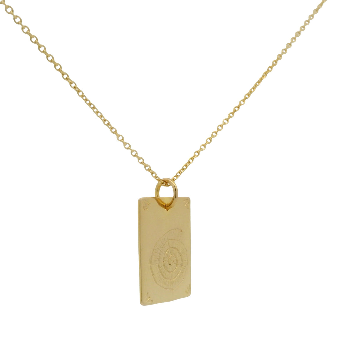 Collier doré plaque rectangle "sea sex sun" et coquillage 42cm