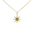 Collier doré soleil oeil et zircon 42 cm