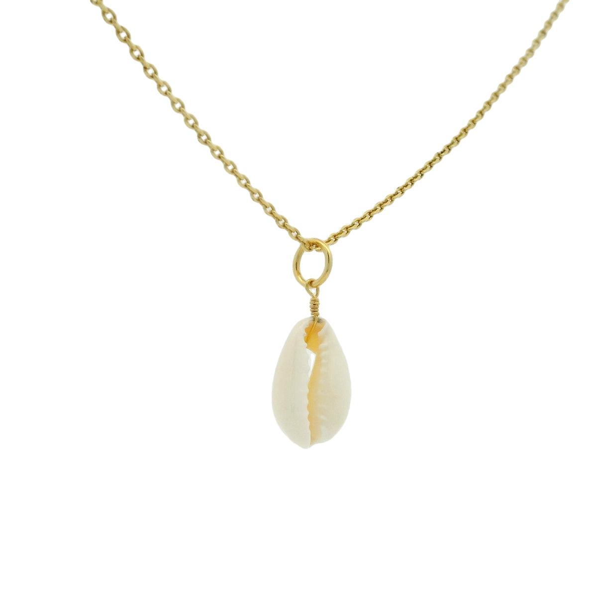 Collier doré cauri naturel 42 cm