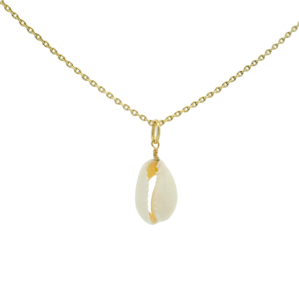 Collier doré cauri naturel 42 cm