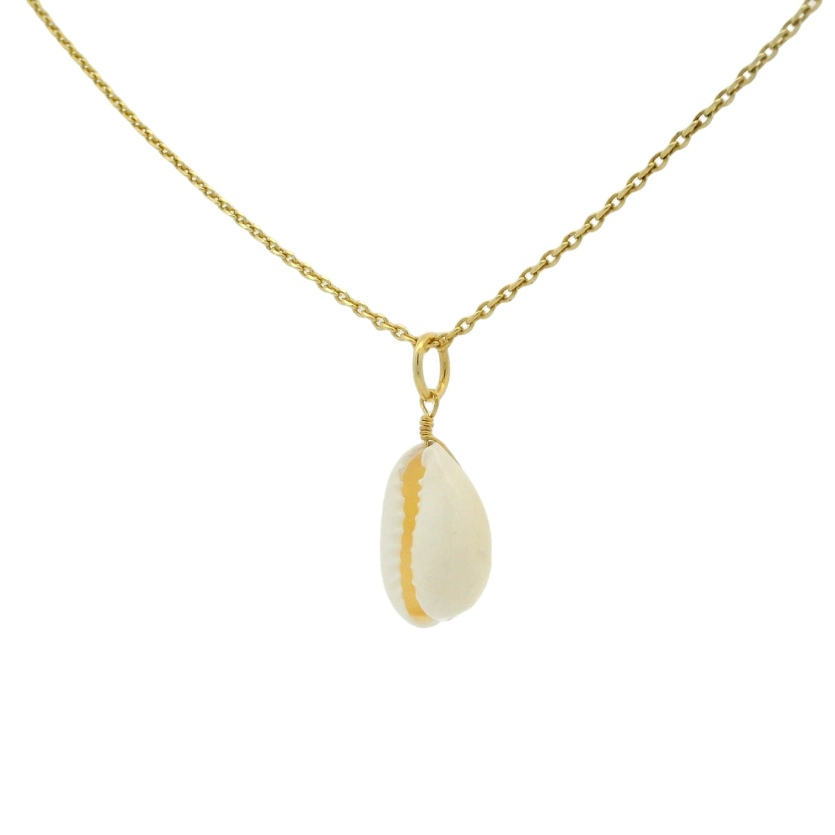 Collier doré cauri naturel 42 cm