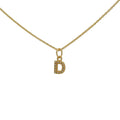 Collier doré petite lettre D et zircons blancs 42 cm