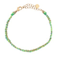 Bracelet doré brésilien cordon vert fluo et chaine dorée PM