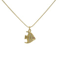 Collier chaine boules dorées et poisson 60cm