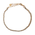 Bracelet doré brésilien cordon gris et chaine dorée PM